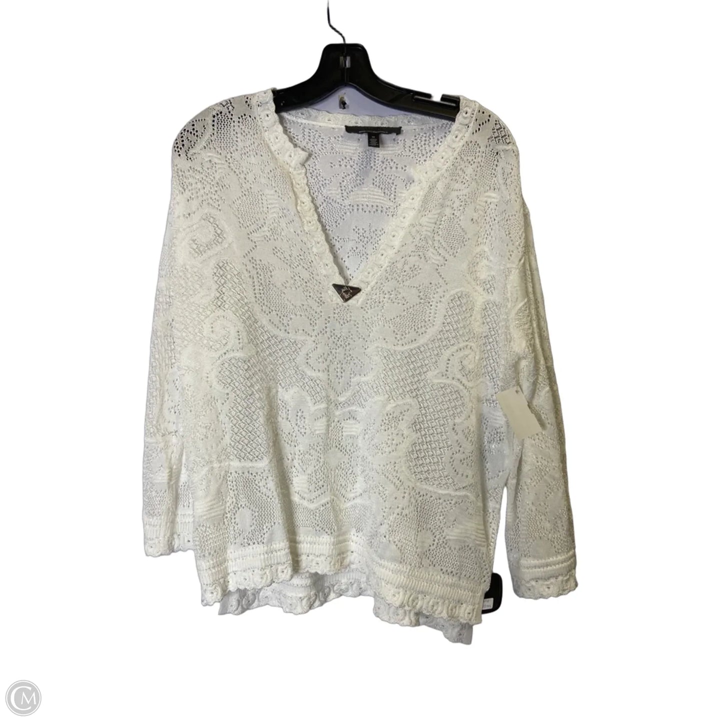 Top Short Sleeve By White House Black Market In Cream, Size: M