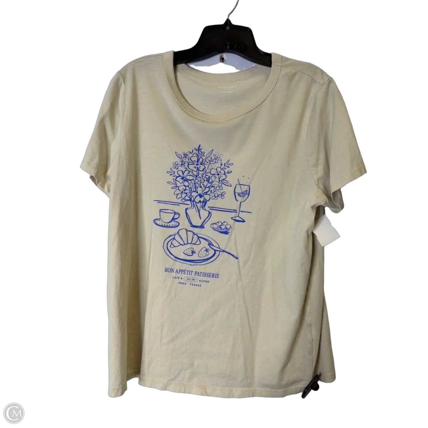 Top Short Sleeve By Old Navy In Cream, Size: L