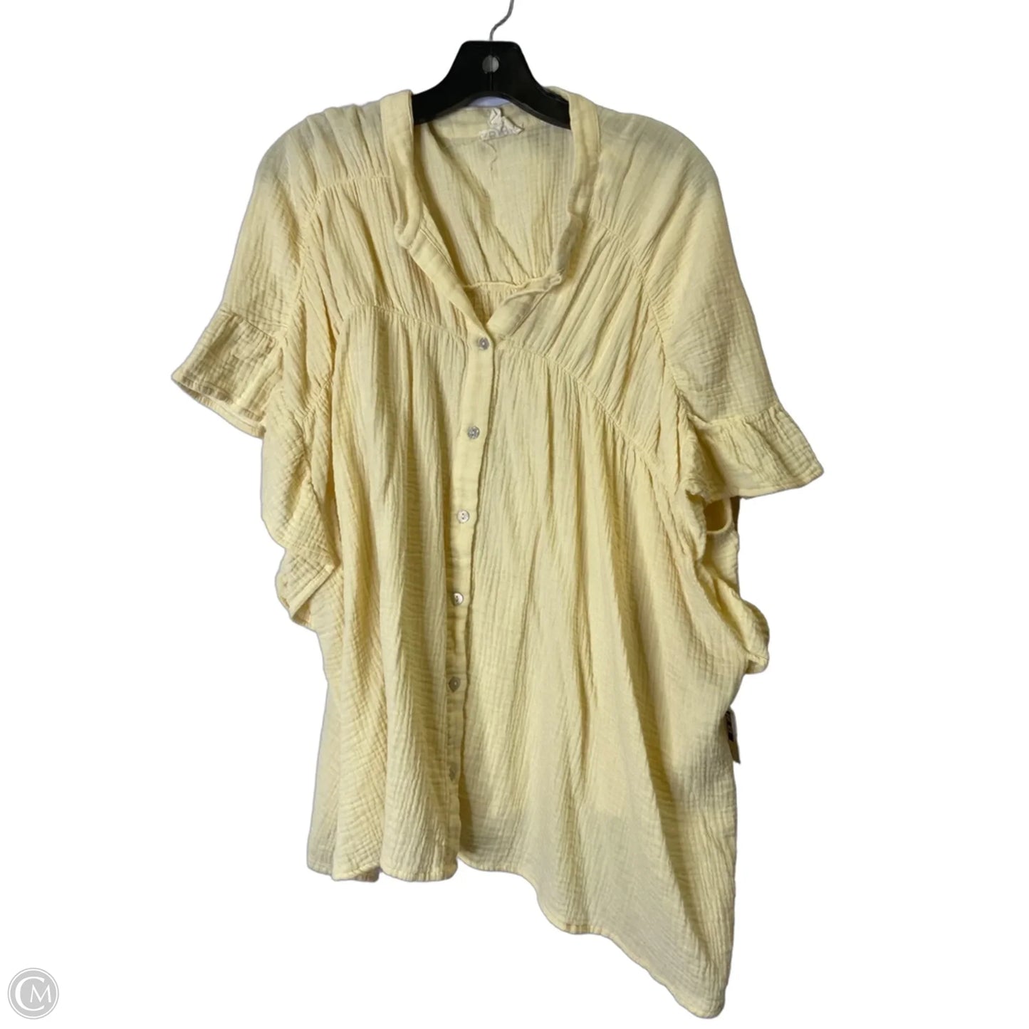 Top Short Sleeve By Bibi In Yellow, Size: L