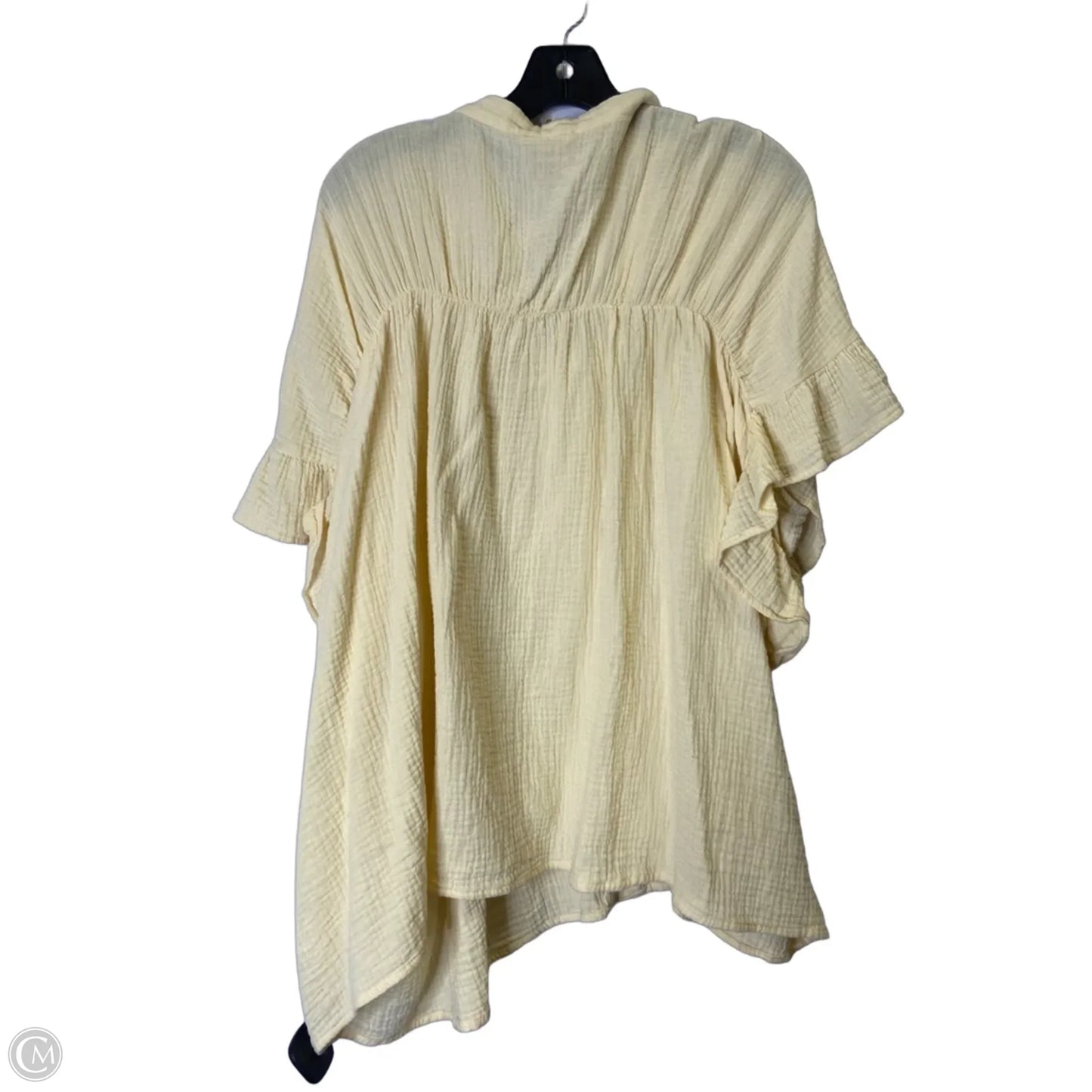 Top Short Sleeve By Bibi In Yellow, Size: L