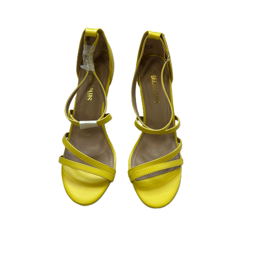 Yellow Sandals Heels Stiletto By Dream Paris, Size: 8.5