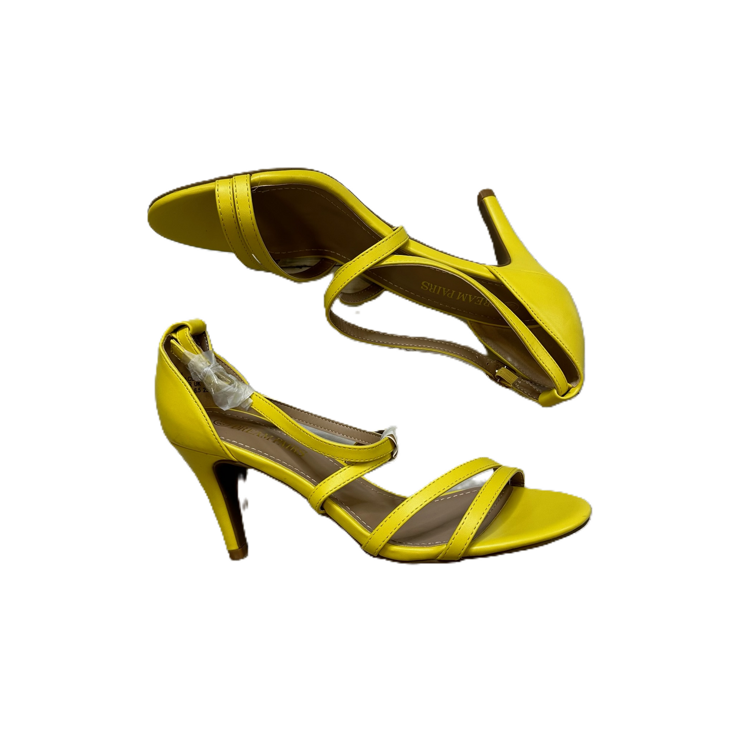 Yellow Sandals Heels Stiletto By Dream Paris, Size: 8.5