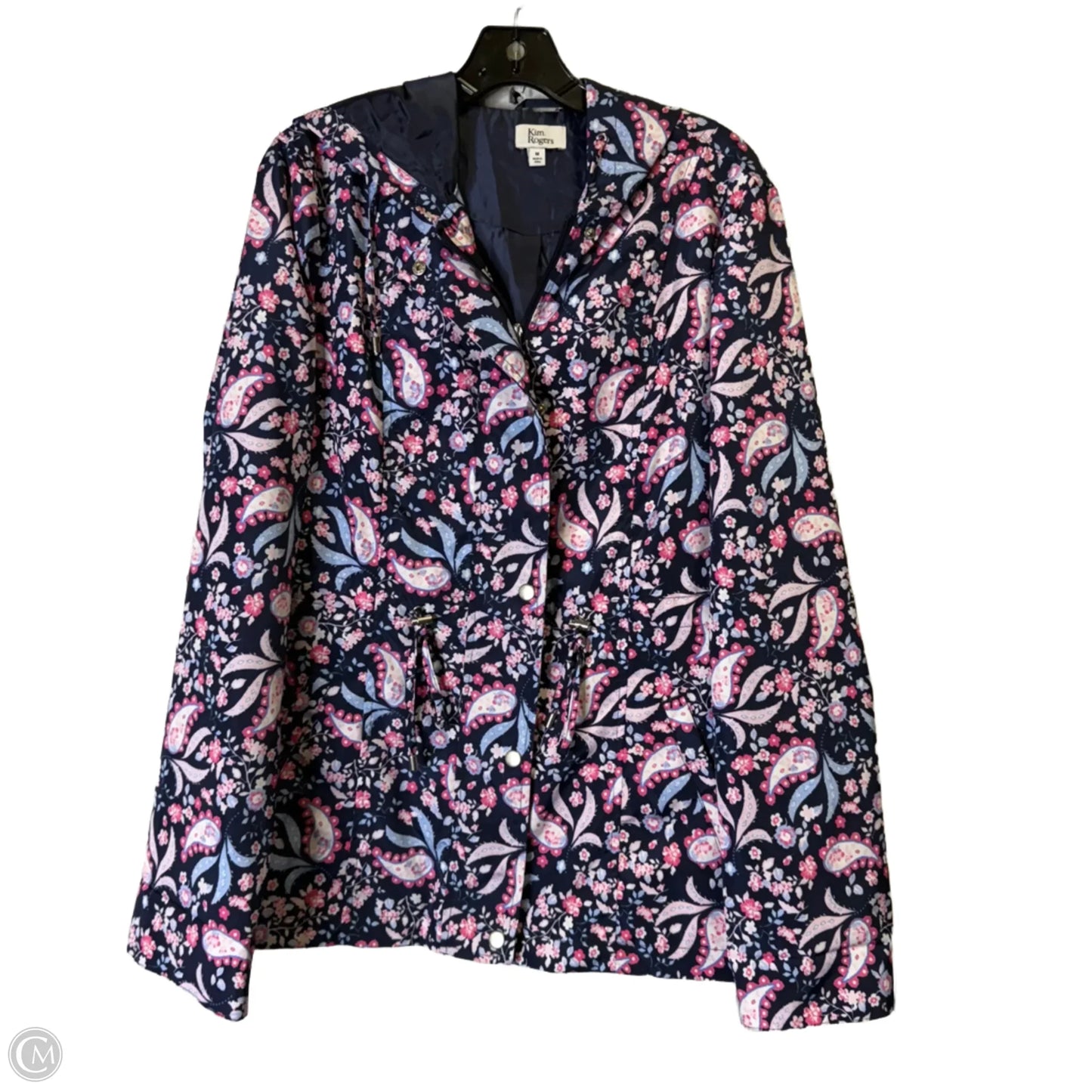 Coat Raincoat By Kim Rogers In Blue, Size: M