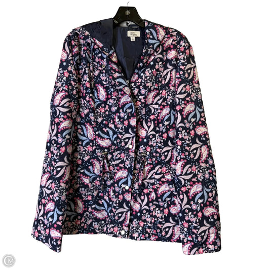 Coat Raincoat By Kim Rogers In Blue, Size: M