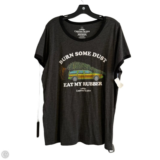 Top Short Sleeve By Clothes Mentor In Grey, Size: 1x