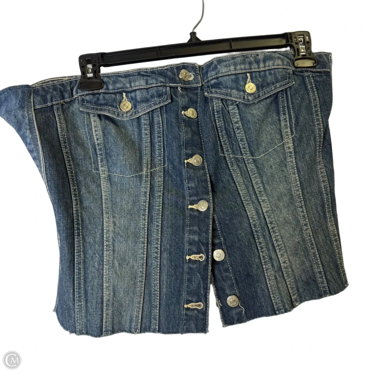 Top Sleeveless By Zara In Blue Denim, Size: Xxl