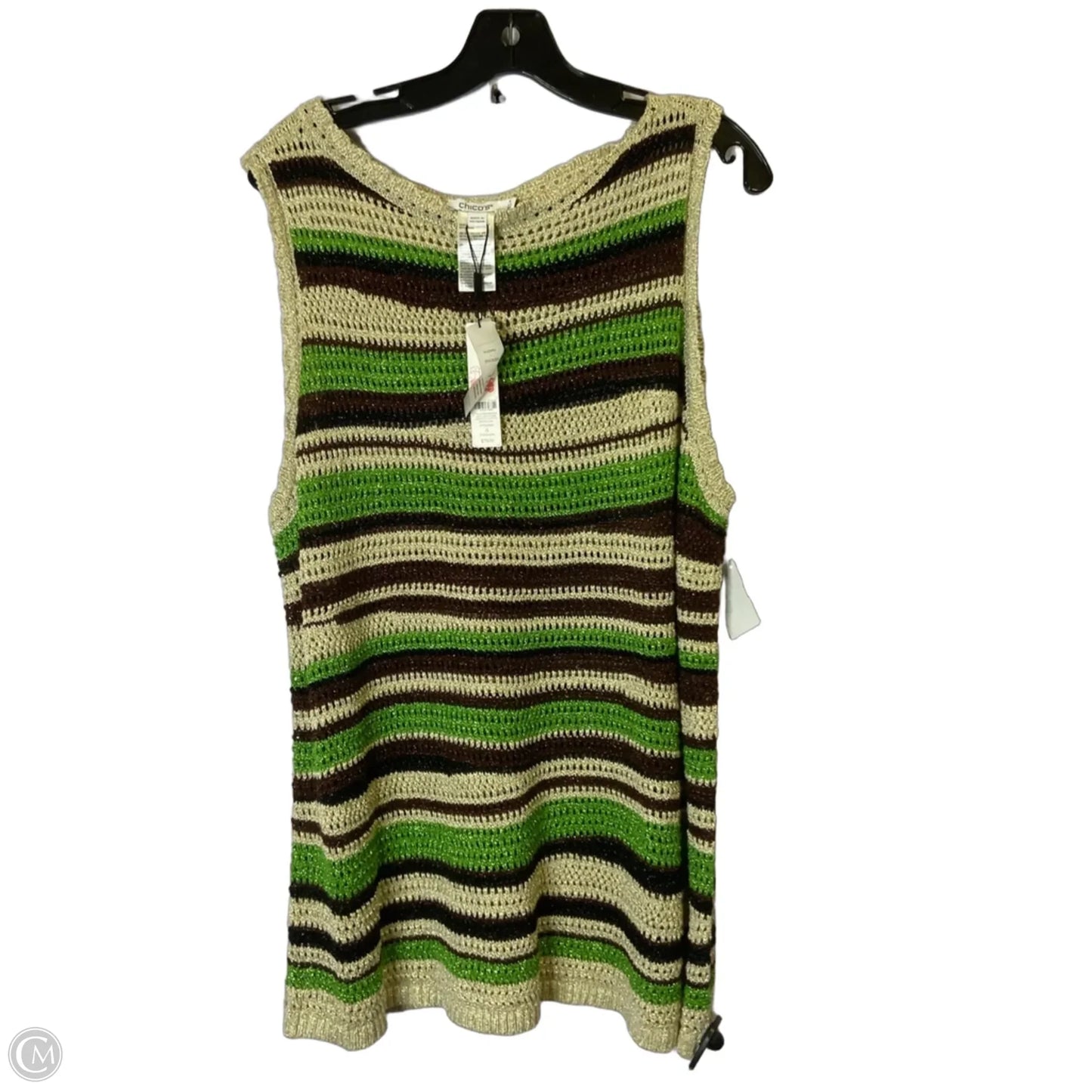 Top Sleeveless By Chicos In Green, Size: L