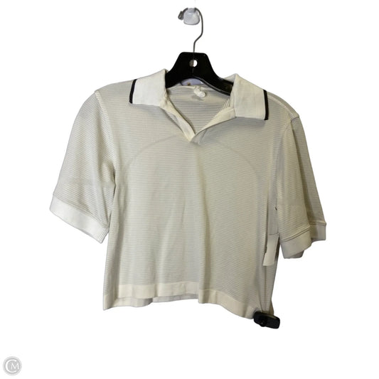 Athletic Top Short Sleeve By Lululemon In Cream, Size: 4