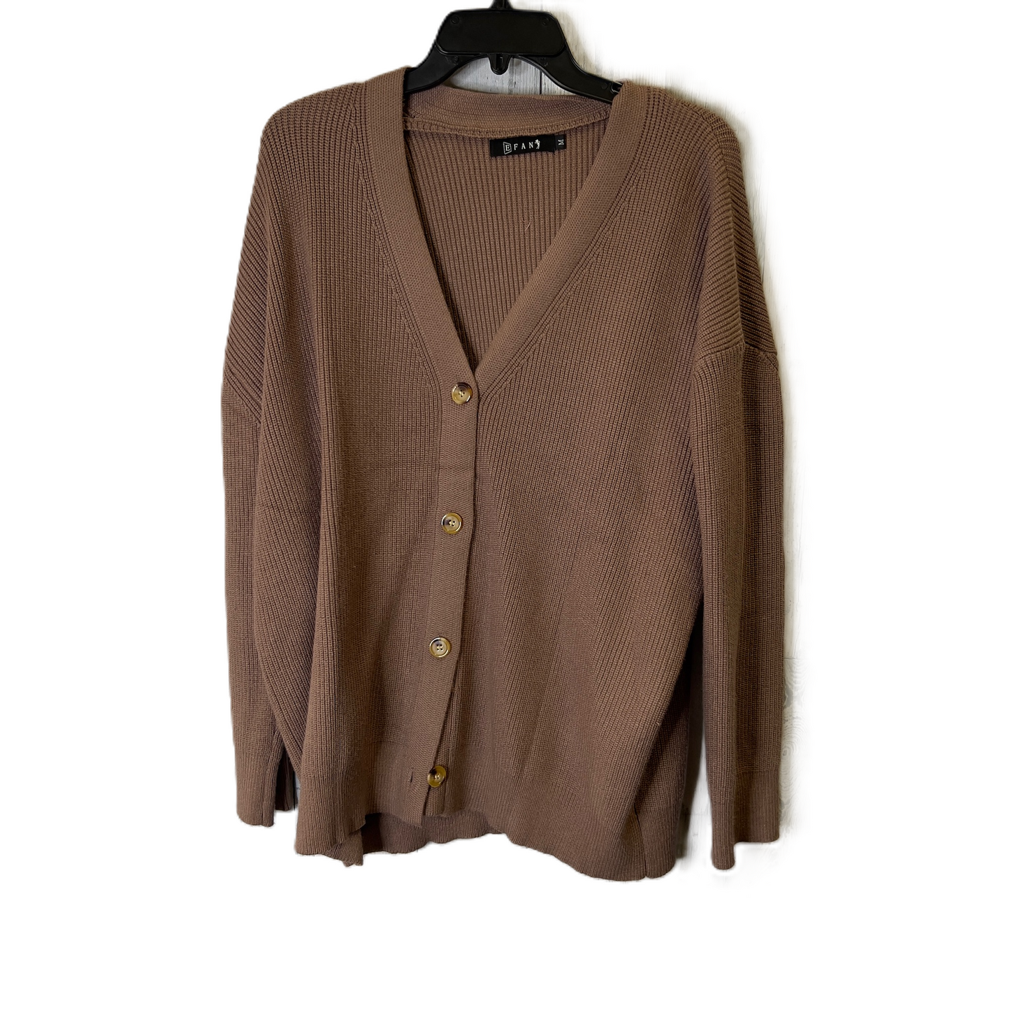 Sweater Cardigan By Clothes Mentor In Brown, Size: M