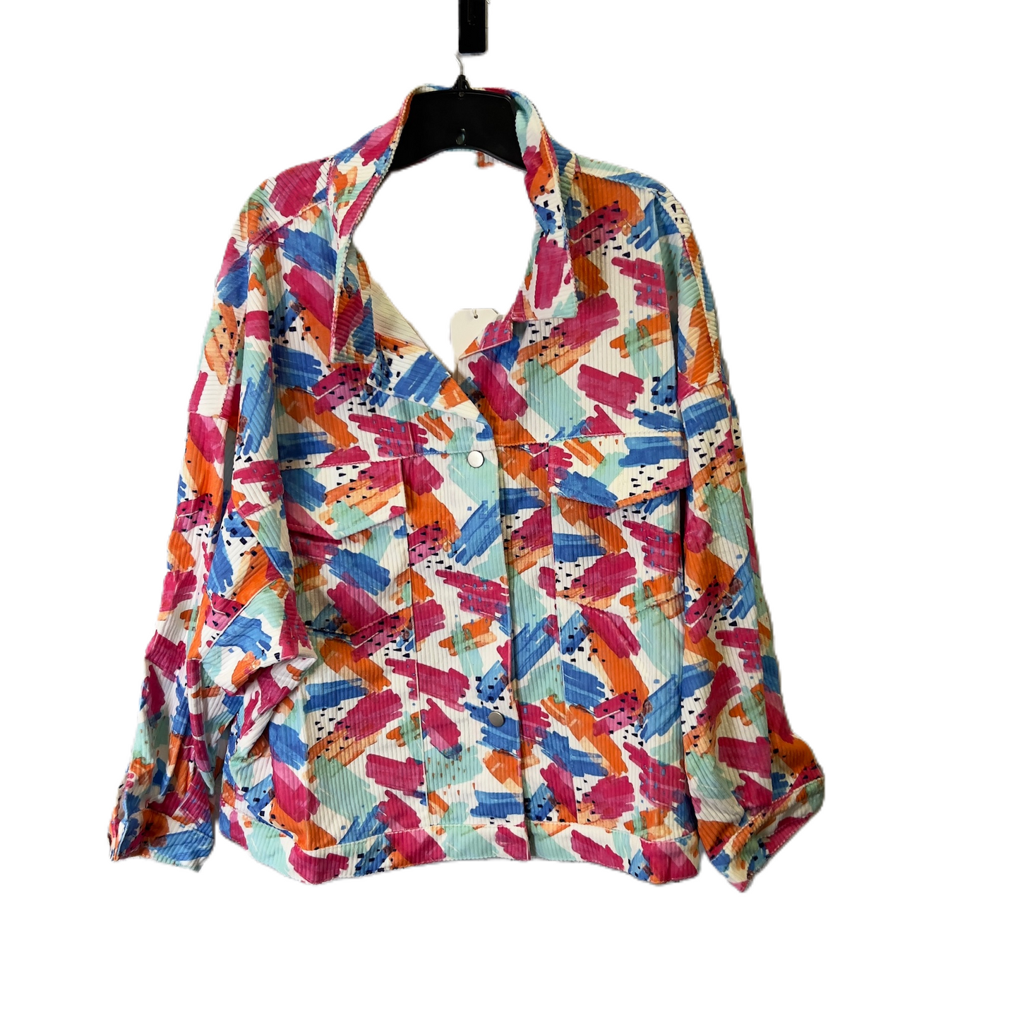 Jacket Shirt By Emily Wonder In Multi-colored, Size: 1x