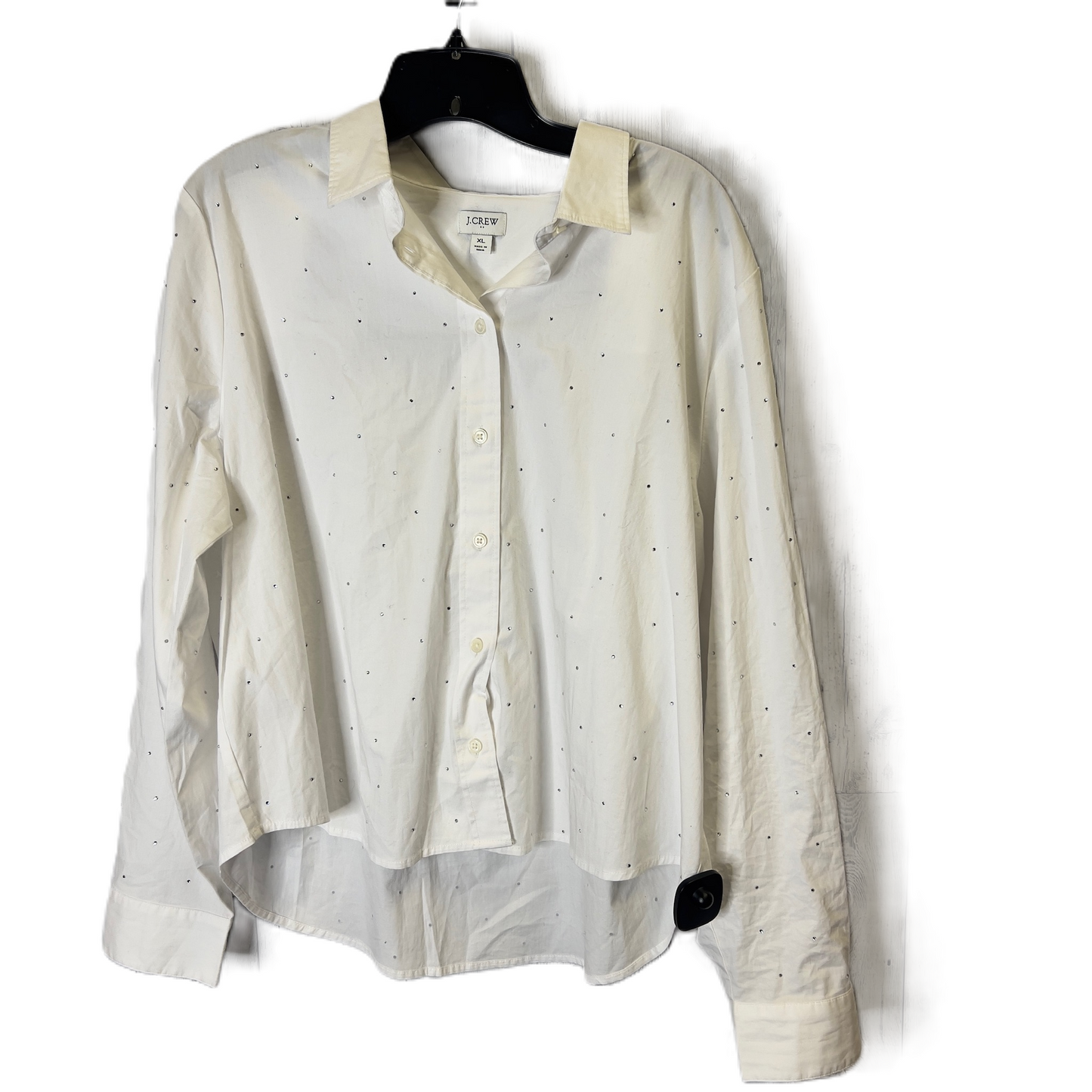 Top Long Sleeve By J. Crew In White, Size: Xl