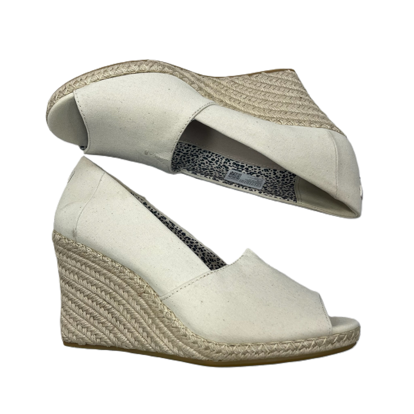 Cream Sandals Heels Wedge By Toms, Size: 9