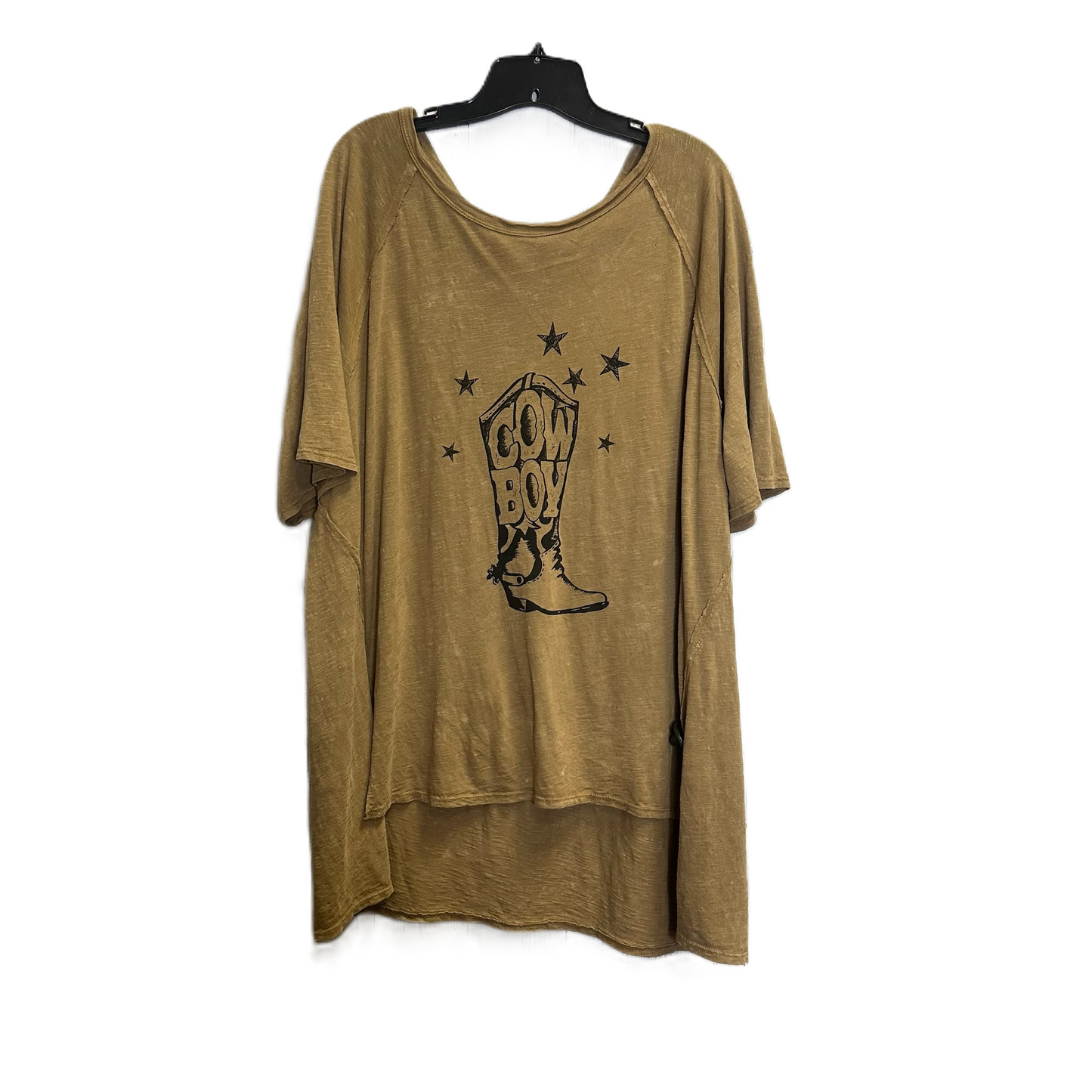 Brown Top Short Sleeve Basic By Clothes Mentor, Size: L