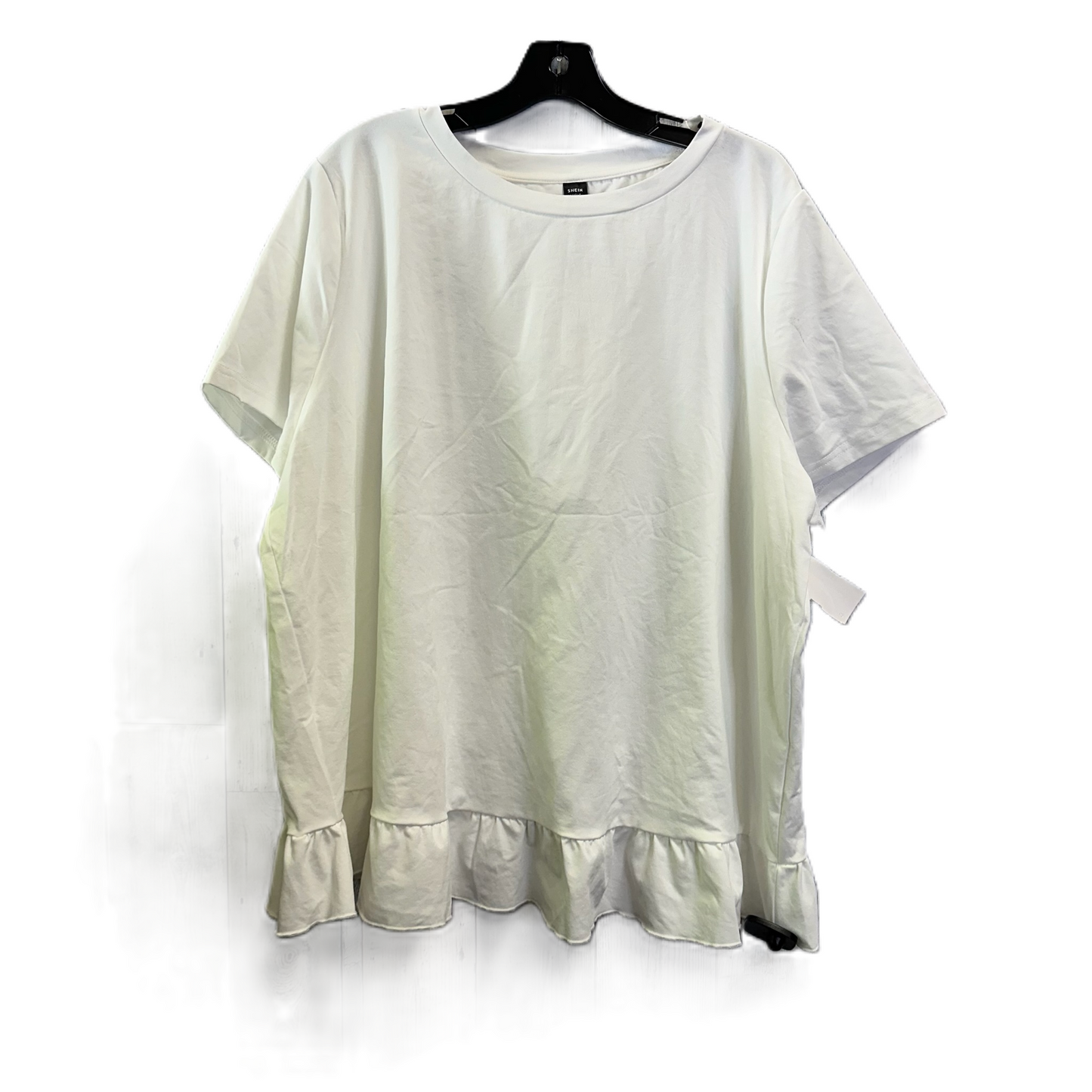 Top Short Sleeve By Shein In White, Size: 3x