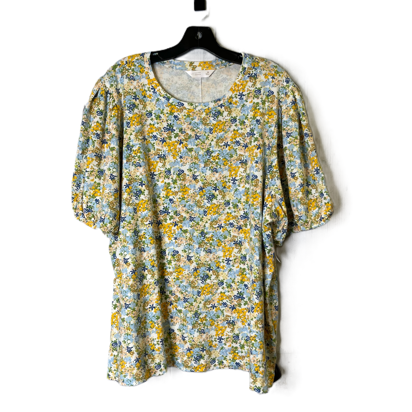 Top Short Sleeve Basic By Lc Lauren Conrad In Floral Print, Size: 3x