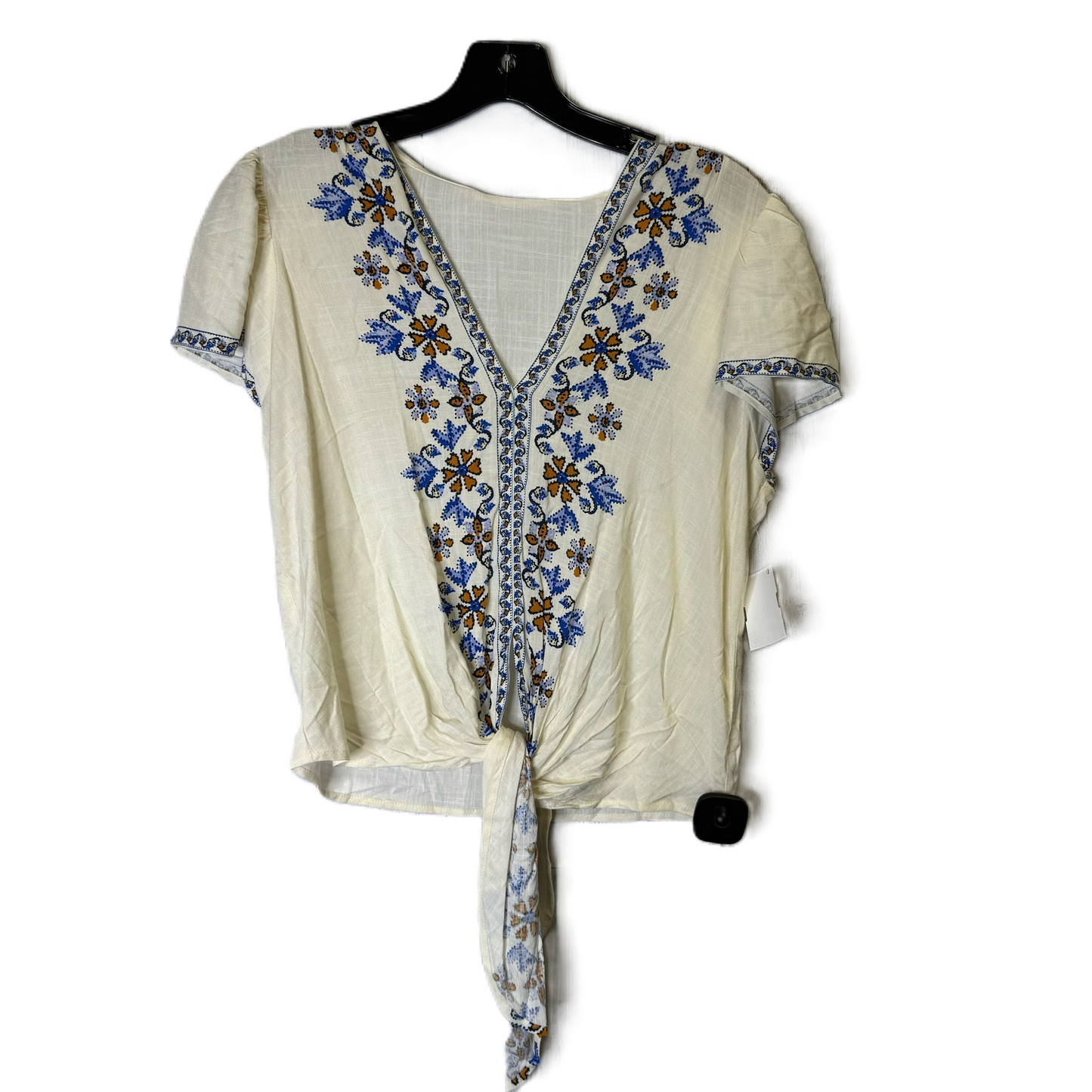 Top Short Sleeve By Max Studio In Cream, Size: S