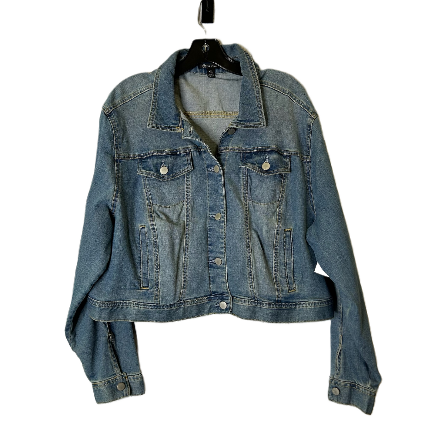 Jacket Denim By Versona In Blue Denim, Size: Xxl