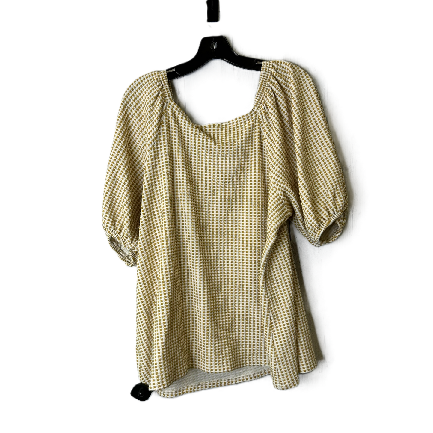 Top Short Sleeve By Ava & Viv In Yellow, Size: 2x