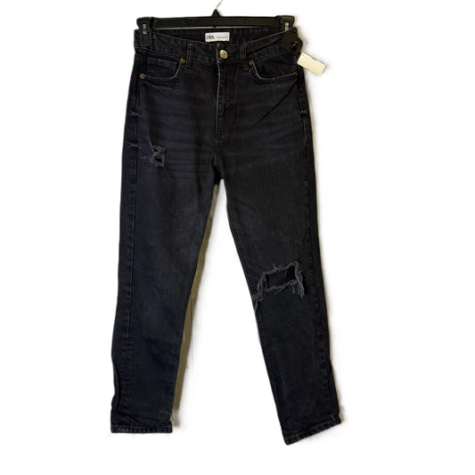 Jeans Straight By Zara In Black Denim, Size: 6