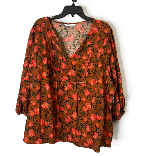 Top Long Sleeve By Sonoma In Floral Print, Size: 4x