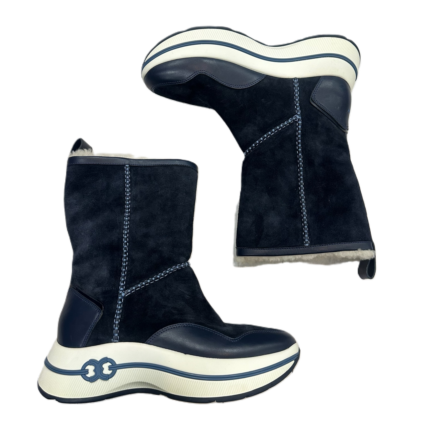 Boots Designer By Tory Burch In Navy, Size: 10