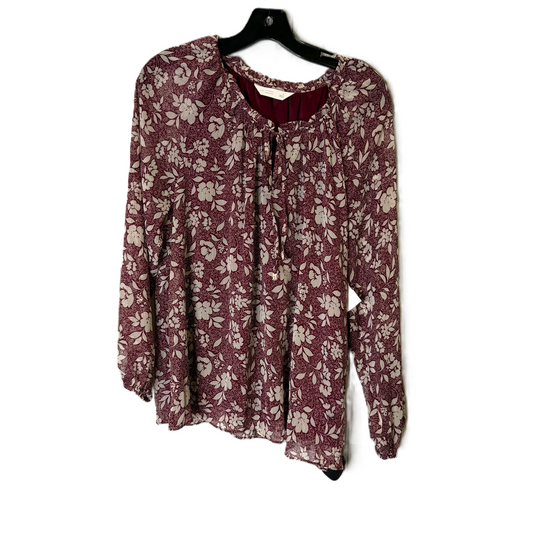 Top Long Sleeve By Lc Lauren Conrad In Red, Size: L