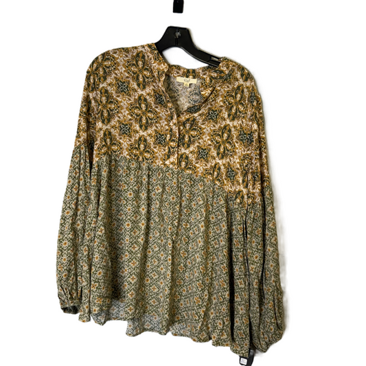 Top Long Sleeve By Easel In Green, Size: M