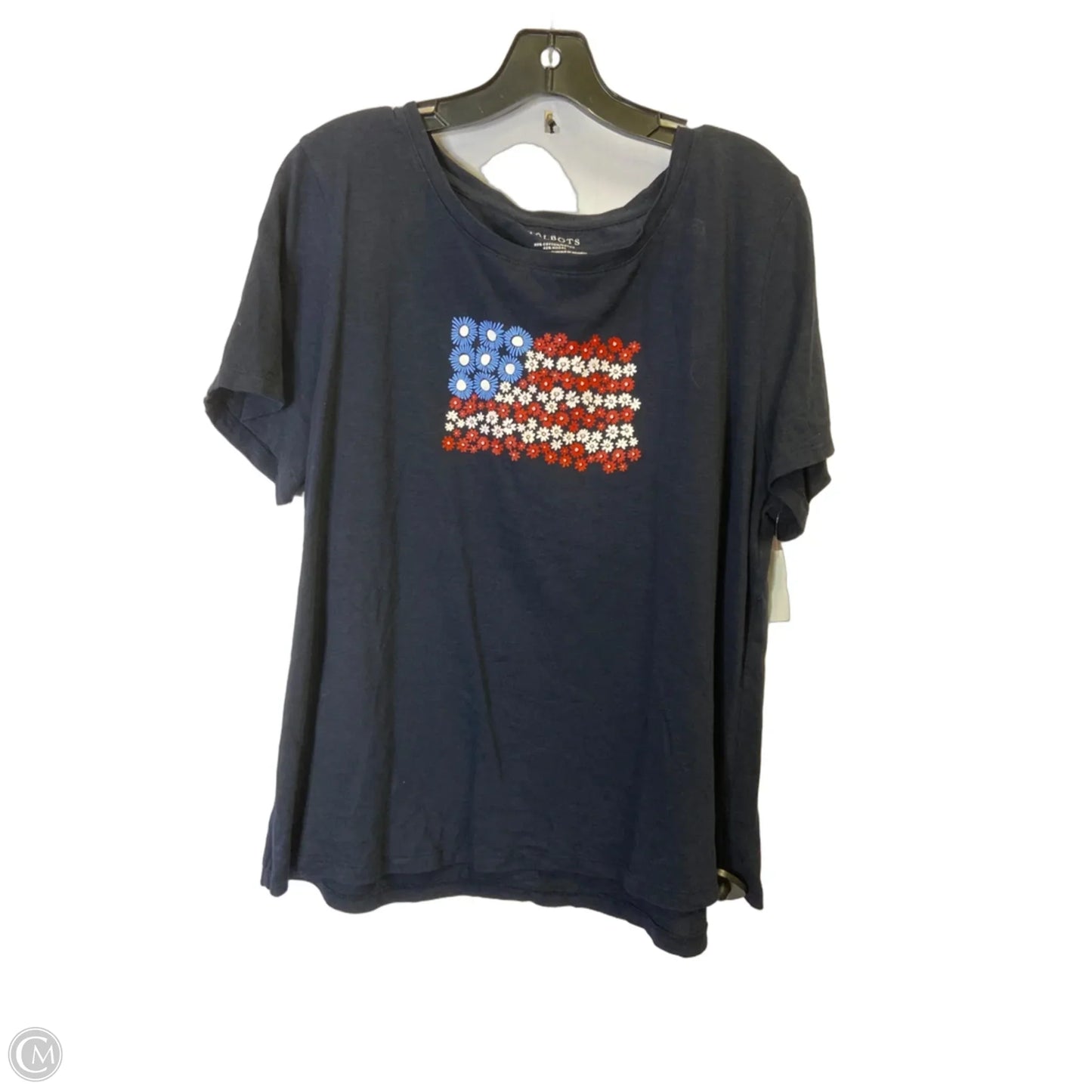 Top Short Sleeve Basic By Talbots In Blue, Size: Xl