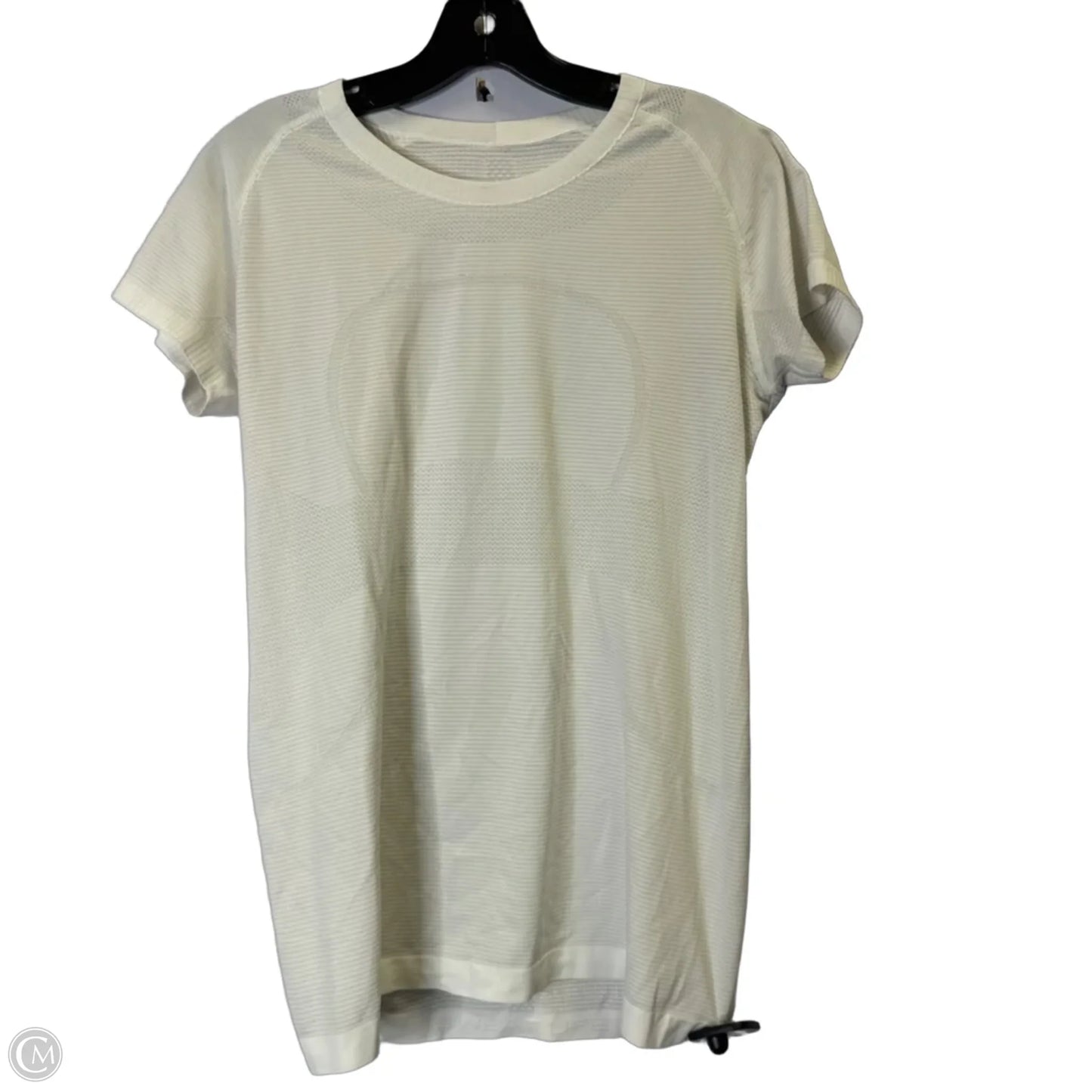 Athletic Top Short Sleeve By Lululemon In White, Size: M