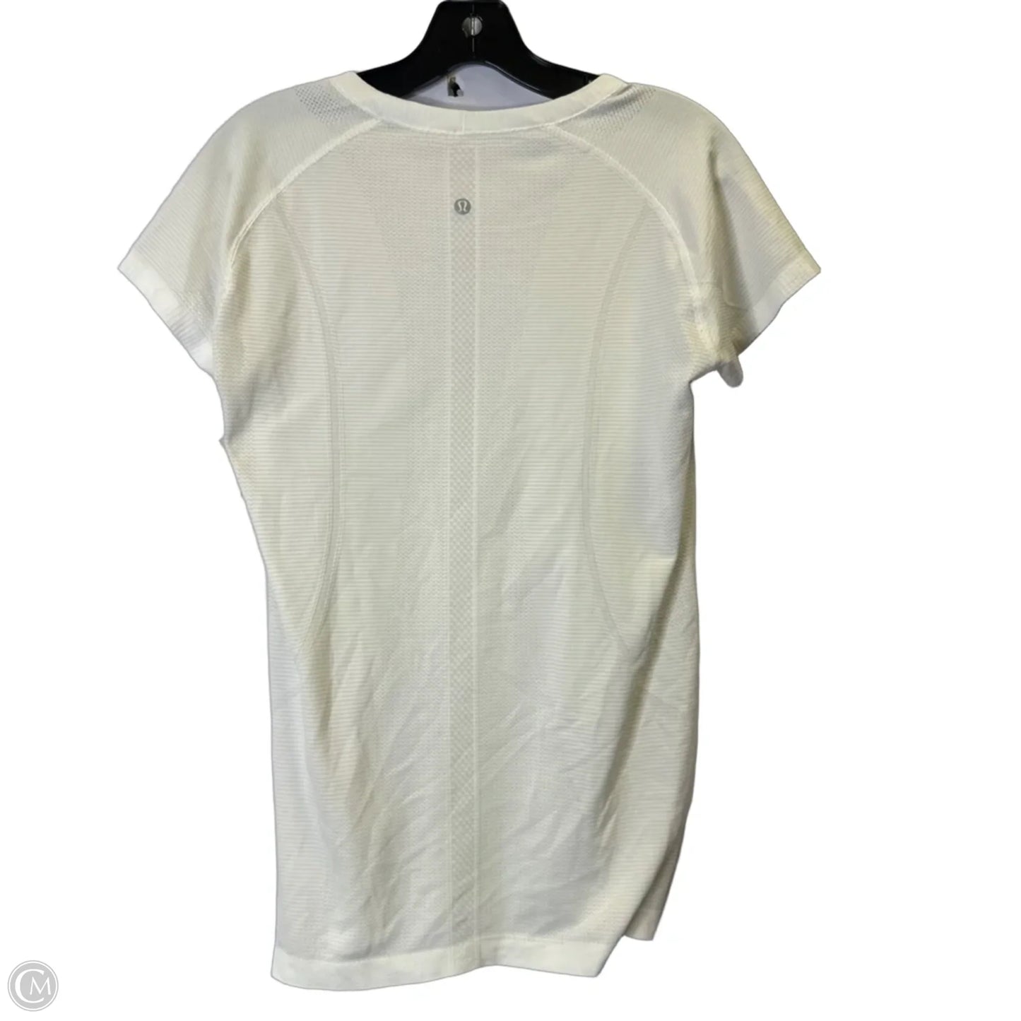 Athletic Top Short Sleeve By Lululemon In White, Size: M