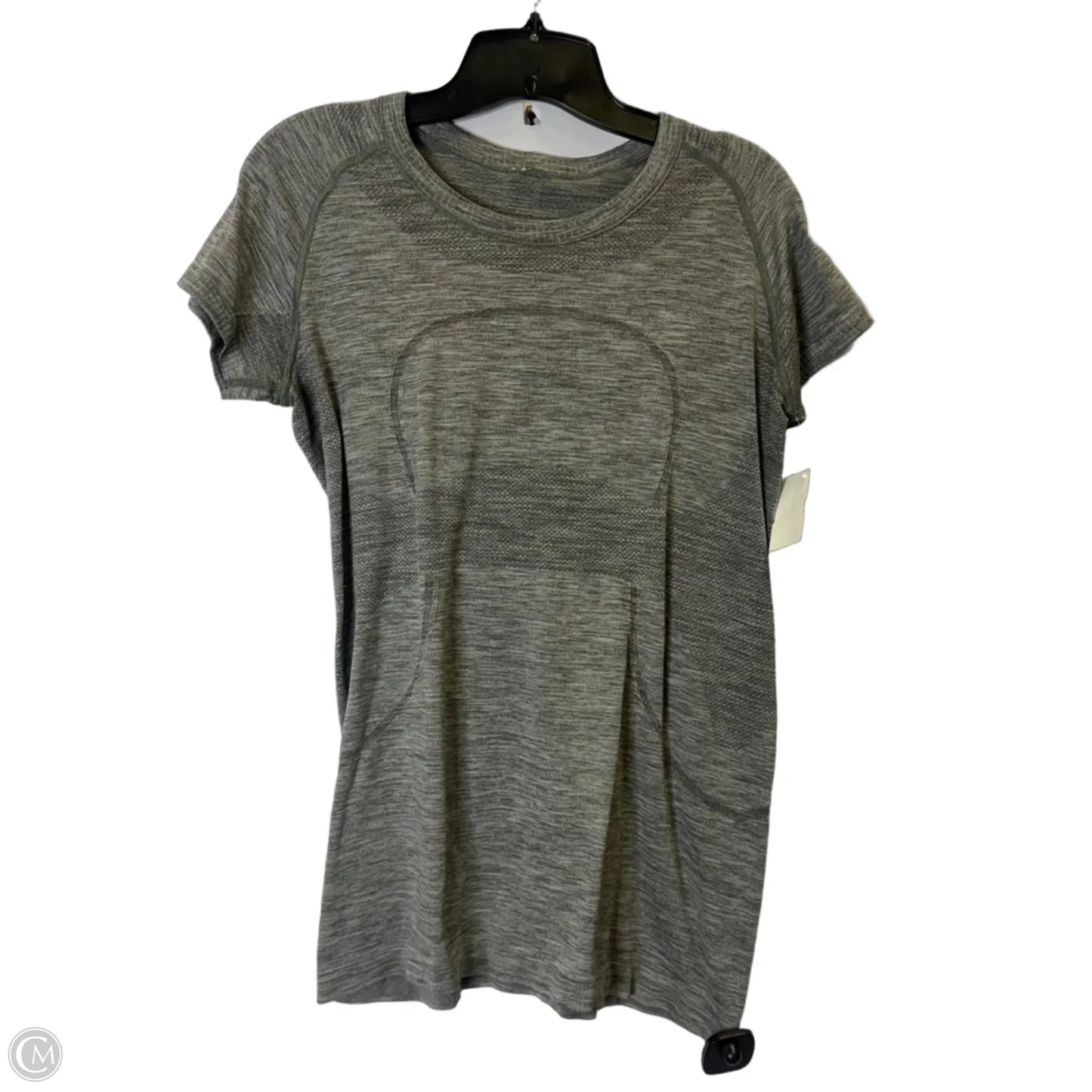 Athletic Top Short Sleeve By Lululemon In Grey, Size: M