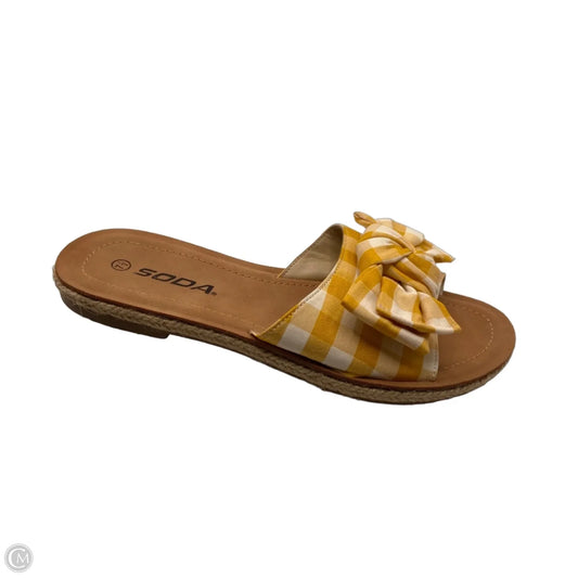 Sandals Flats By Soda In Yellow, Size: 7.5