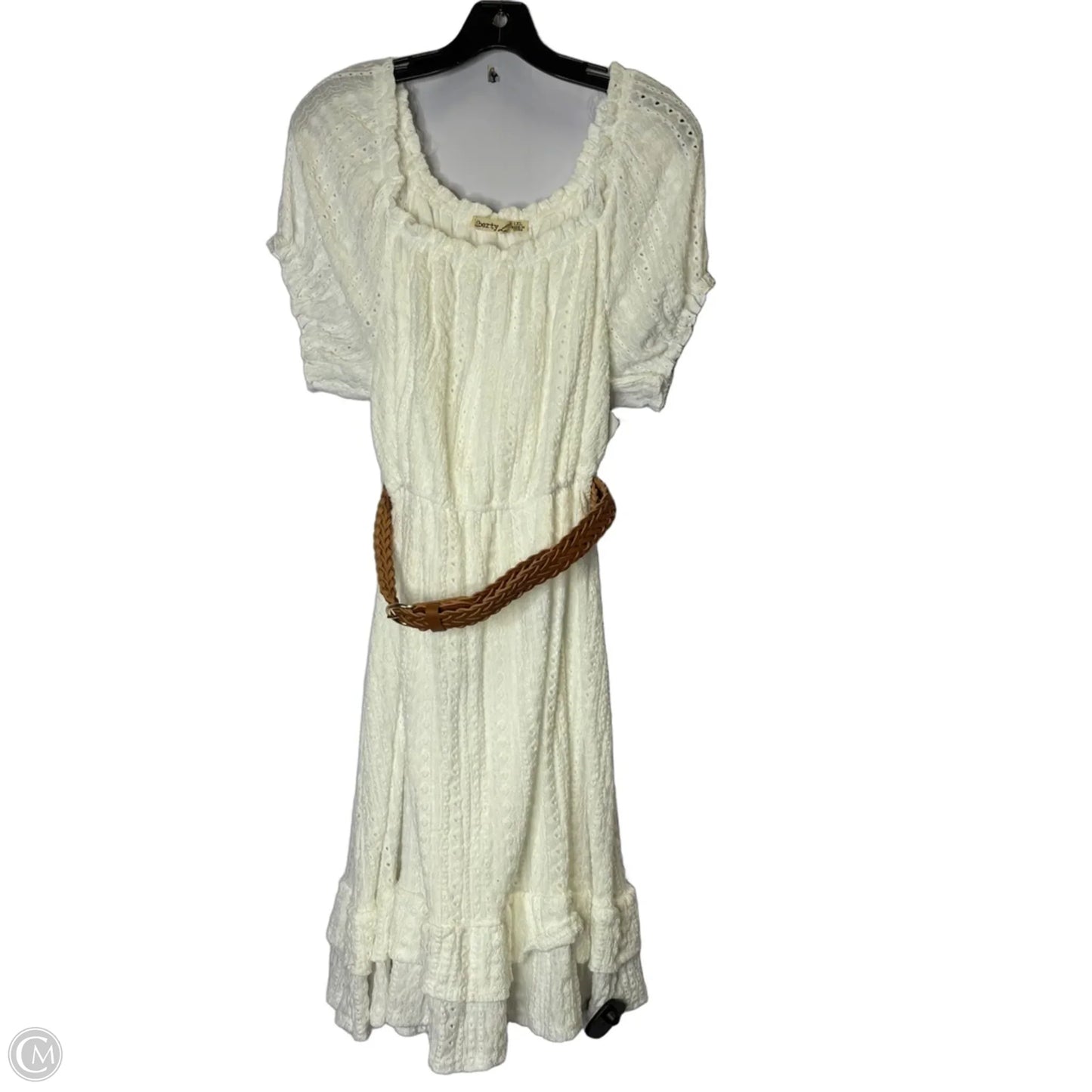 Dress Casual Midi By Liberty Love In White, Size: 1x