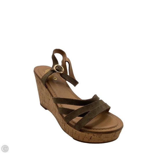 Sandals Heels Wedge By Franco Sarto In Green, Size: 7