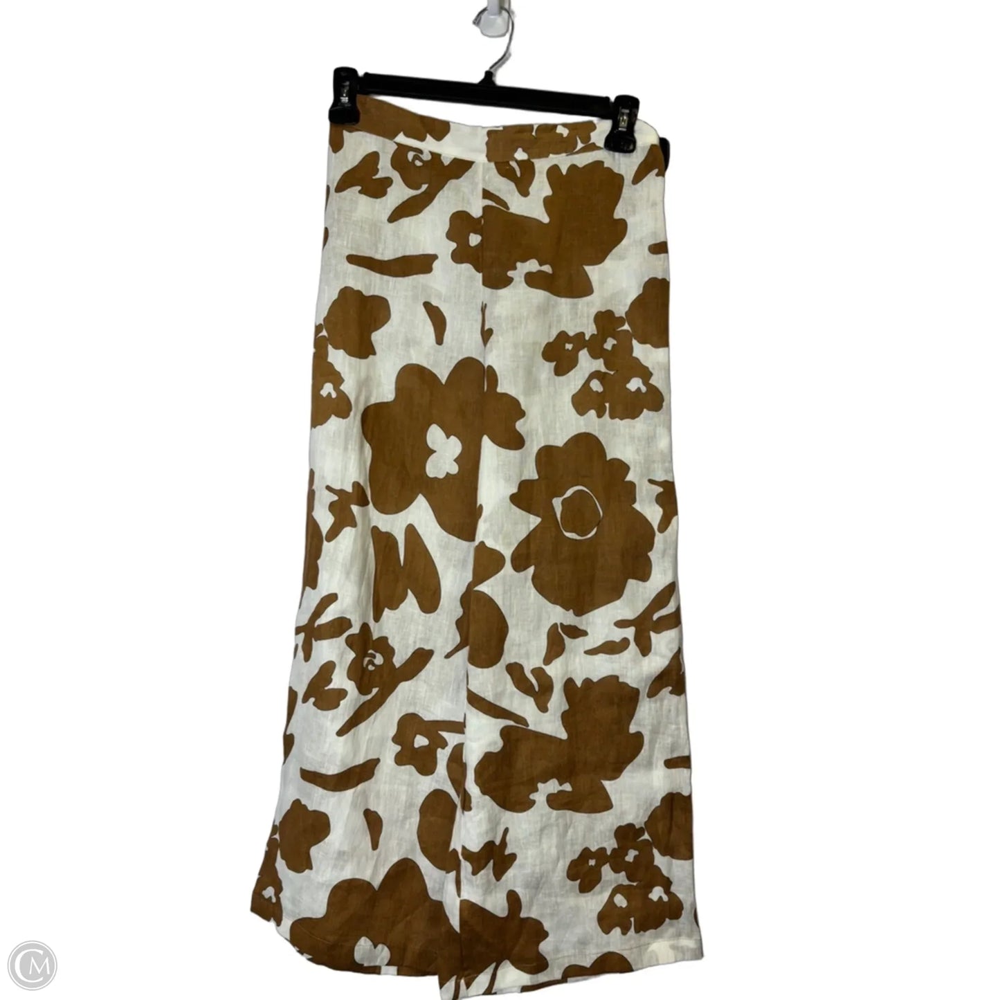 Pants Linen By Magaschoni In Brown & Cream, Size: M