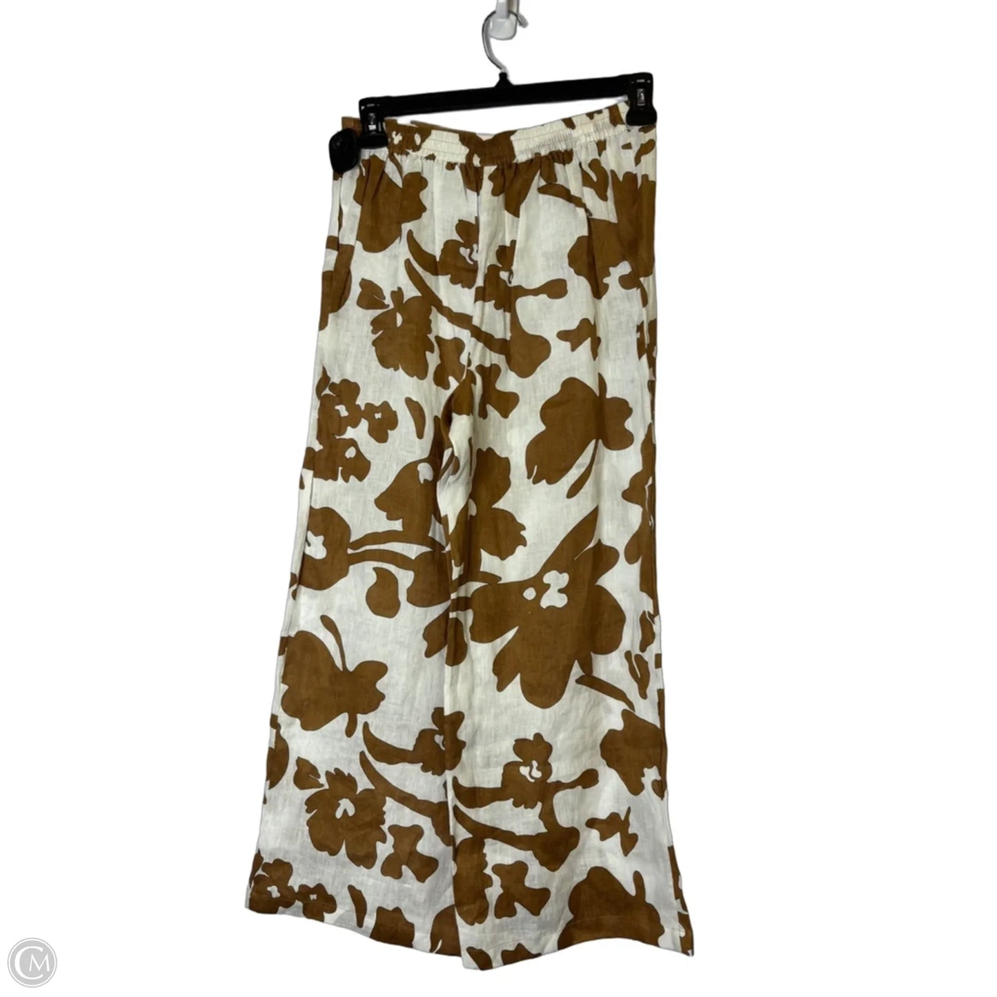 Pants Linen By Magaschoni In Brown & Cream, Size: M