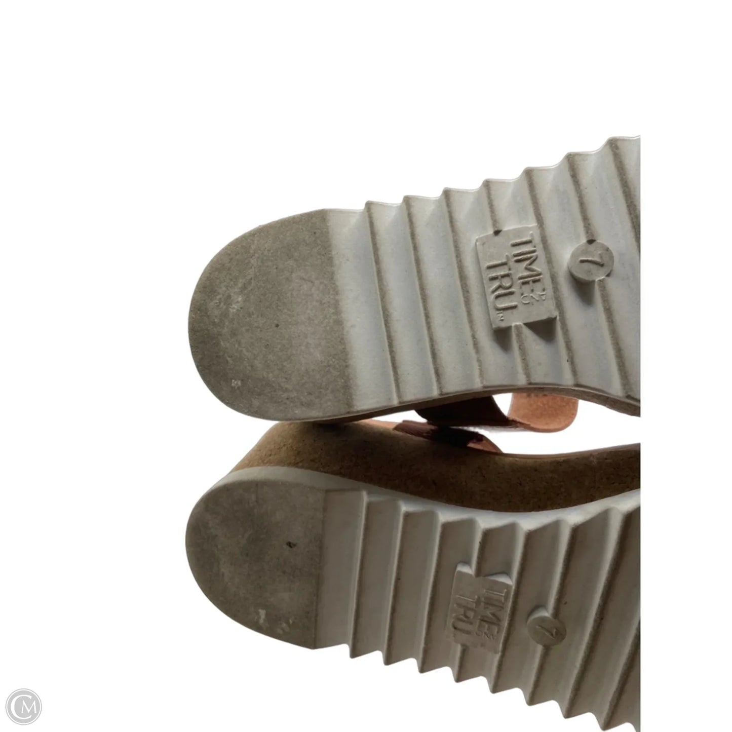 Sandals Heels Wedge By Time And Tru In Brown, Size: 7
