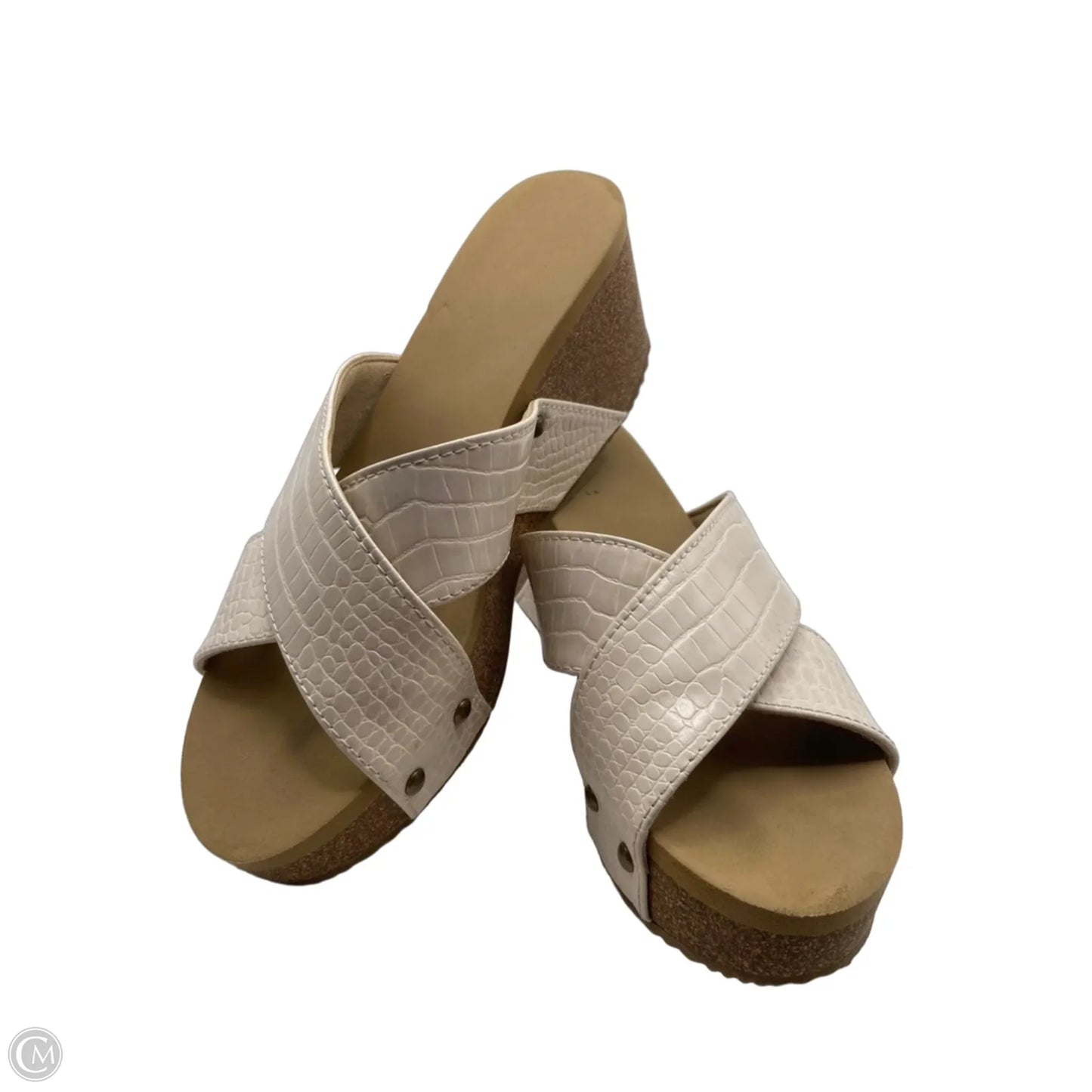 Sandals Heels Wedge By Volatile In Cream, Size: 8