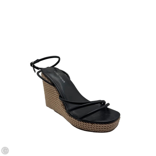 Sandals Heels Wedge By Marc Fisher In Black, Size: 8