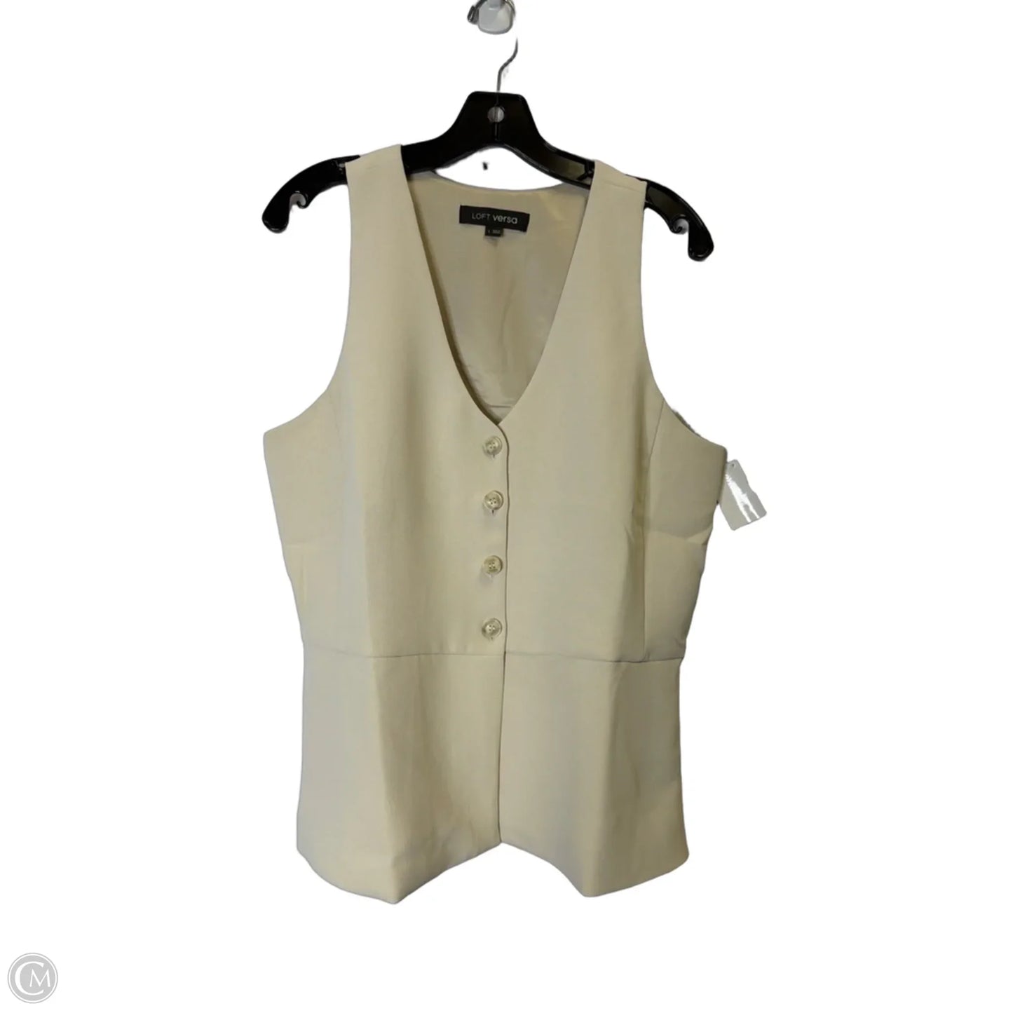 Top Sleeveless By Loft In Cream, Size: L