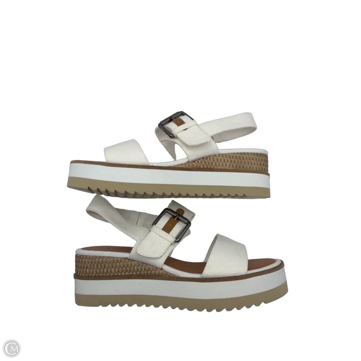 Sandals Heels Platform By Lucky Brand In White, Size: 8