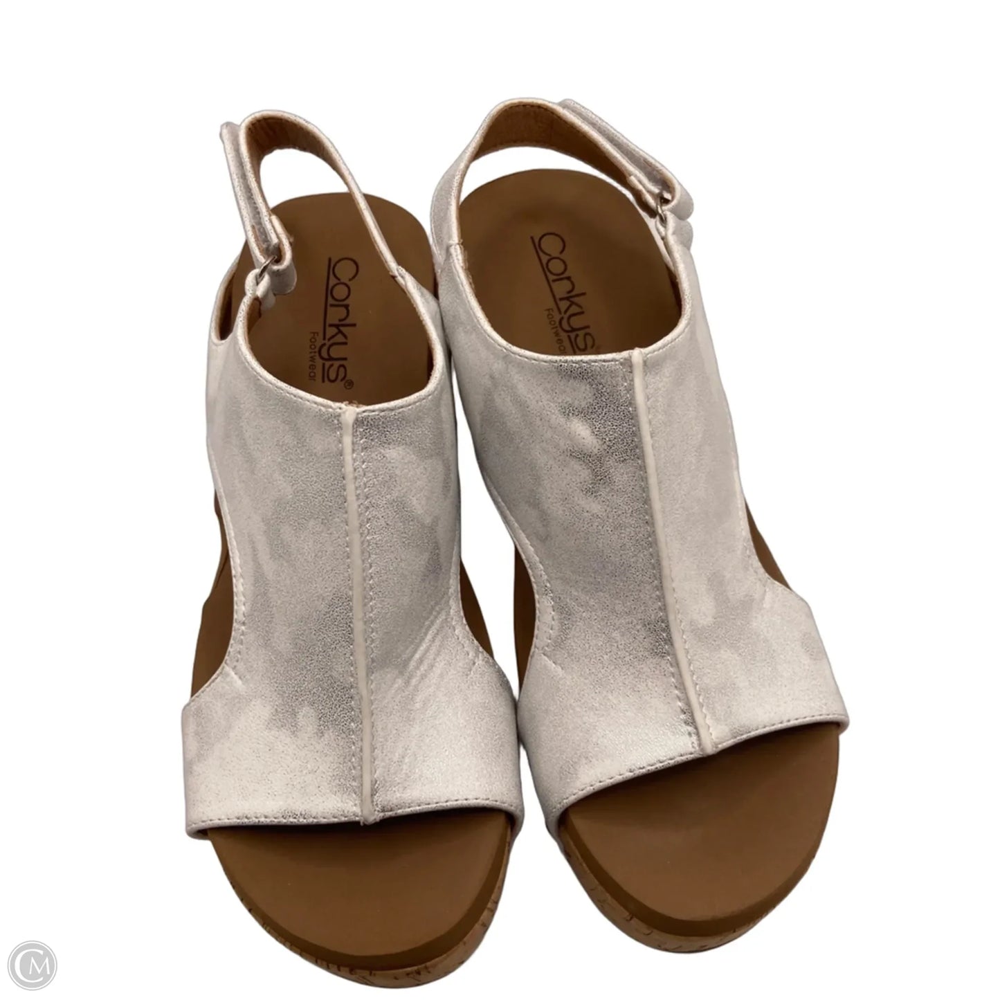Sandals Heels Wedge By Corkys In White, Size: 8