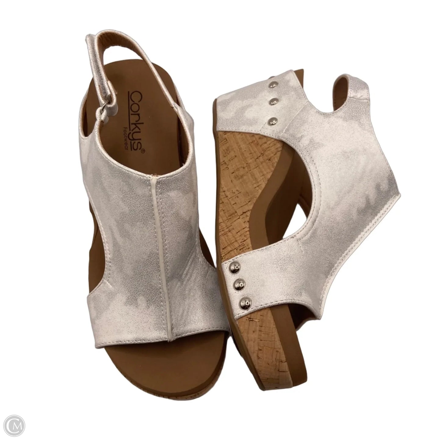 Sandals Heels Wedge By Corkys In White, Size: 8