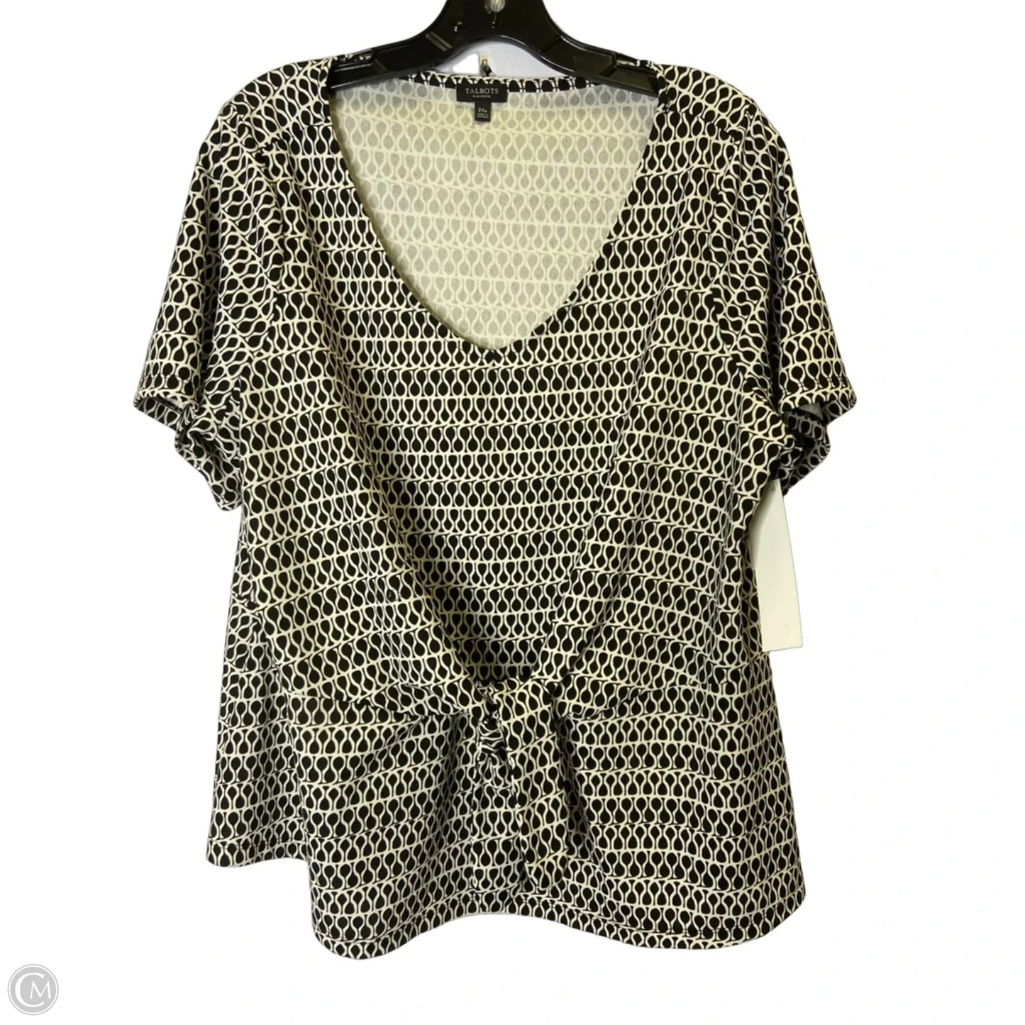 Top Short Sleeve By Talbots In Black, Size: 2x Petite