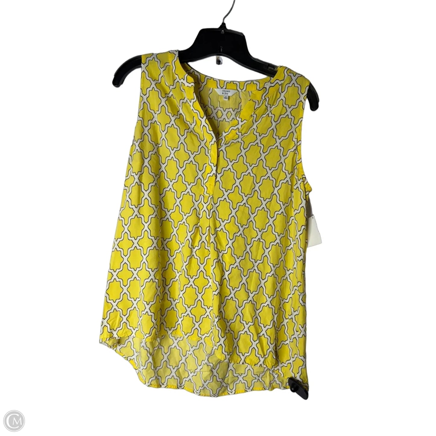 Top Sleeveless By Crown And Ivy In Yellow, Size: M