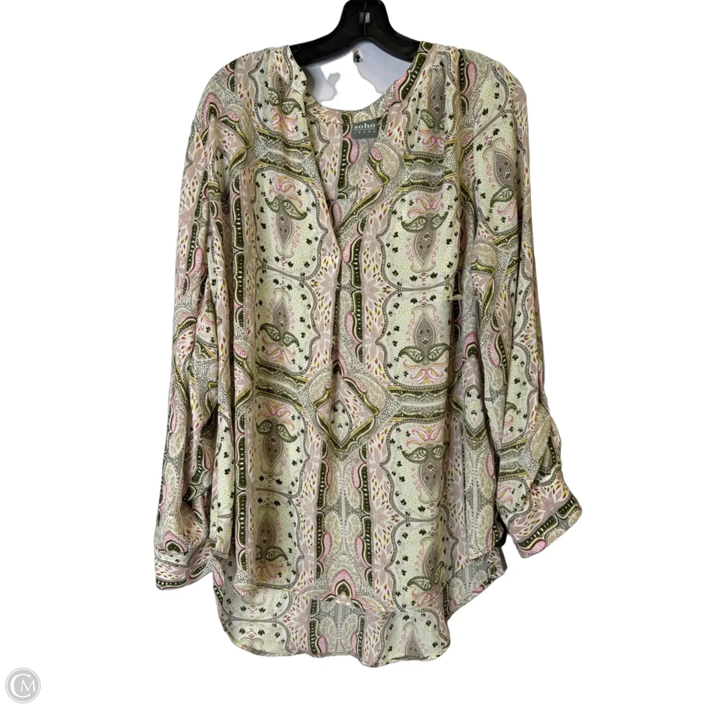 Blouse Long Sleeve By New York And Co In Cream, Size: Xxl