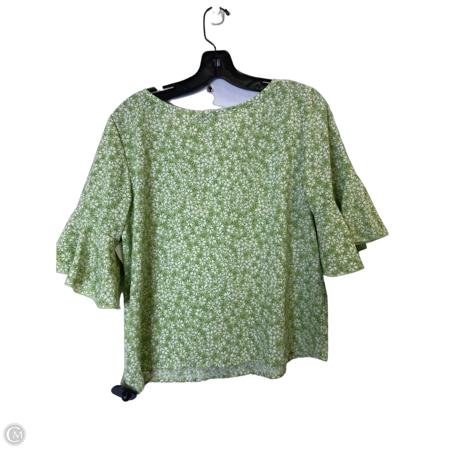Blouse Short Sleeve By Shein In Green, Size: M