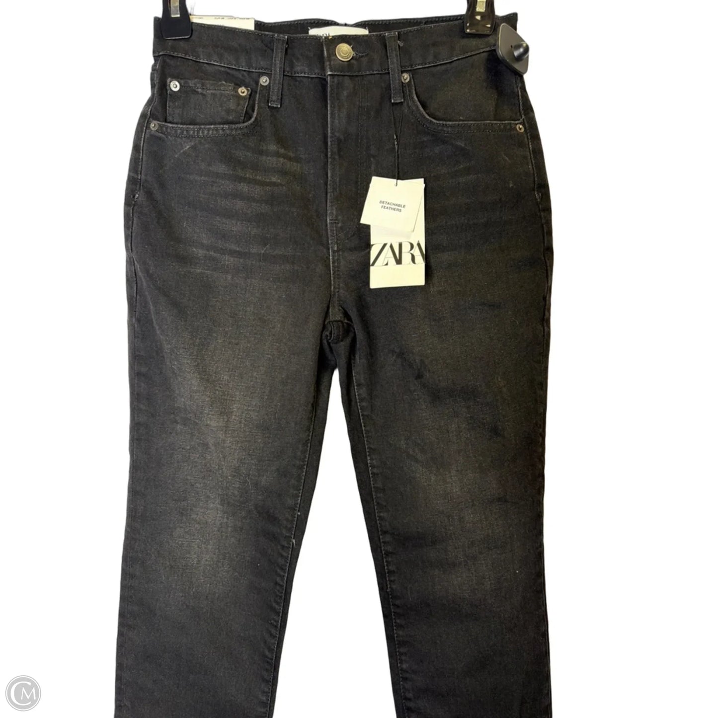 Jeans Straight By Zara In Black Denim, Size: 6