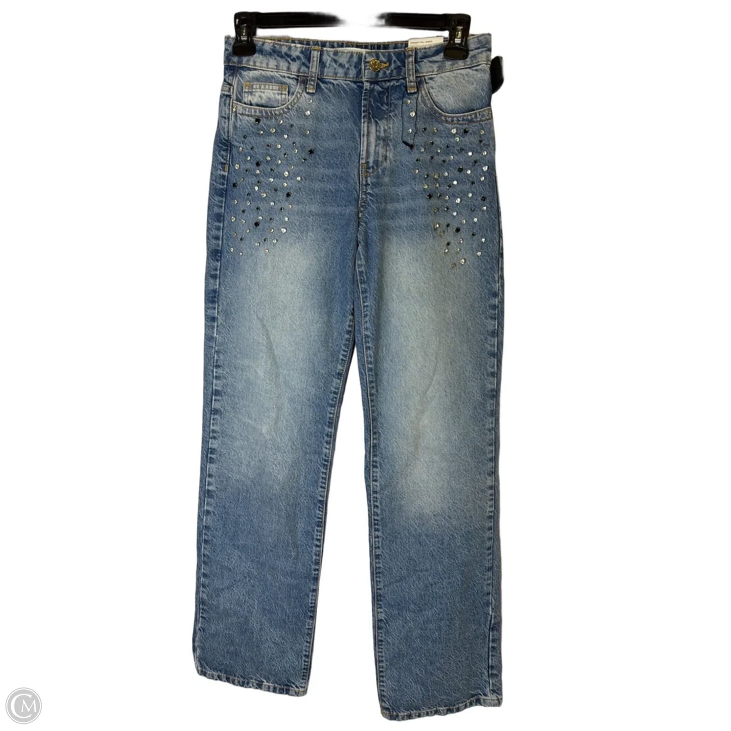 Jeans Straight By Zara In Blue Denim, Size: 4