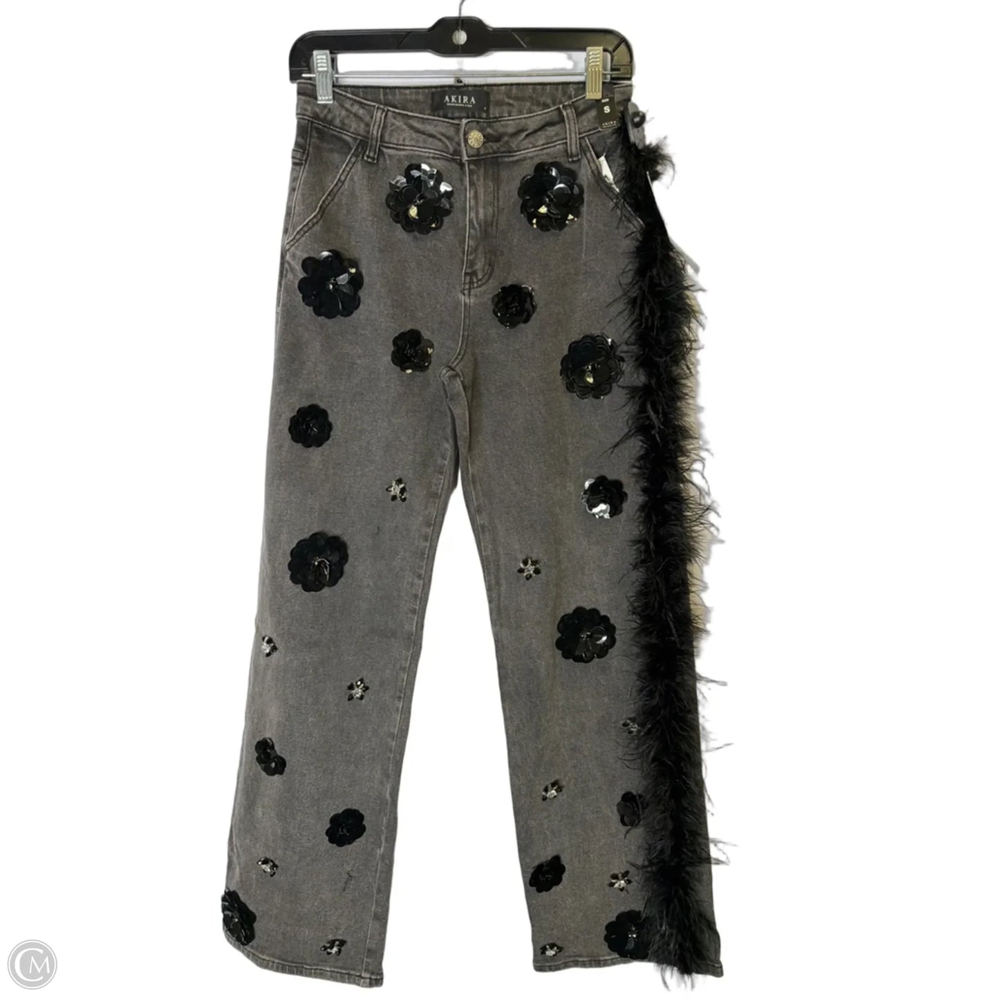 Jeans Straight By Akira In Black Denim, Size: S